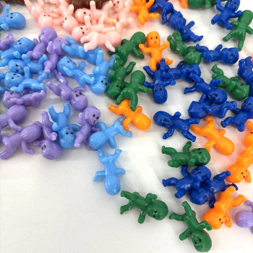 150 Mini Plastic Babies 1 Inch Tiny Figurines for Baby‎ Shower Games Multi Color